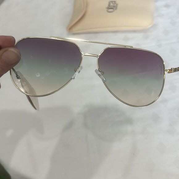 NWT Otra Billie two toned (green/purple) lens and gold frame aviators. - Picture 3 of 4